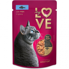 Пауч за котки My Love Adult cat with fish in gravy с риба в сос